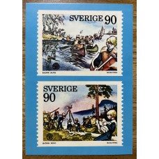 SUECIA 1975 BOY SCOUTS TARJETA CON MATASELLO ESPECIAL SCOUT